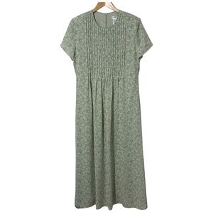 Coldwater Creek Floral Dress Womens Size 14 Pintuck Front